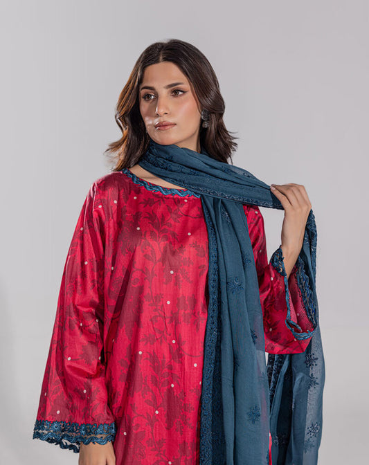 Self Printed Emb Jacquard 3Pcs Suit