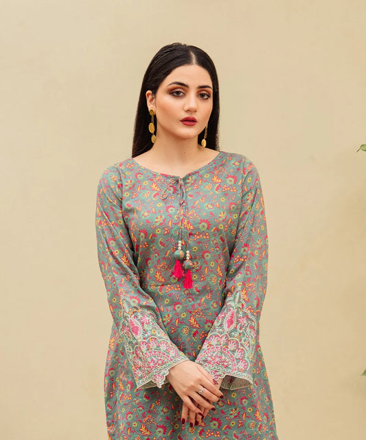 Printed Embroidered Lawn 2 Pc Suit