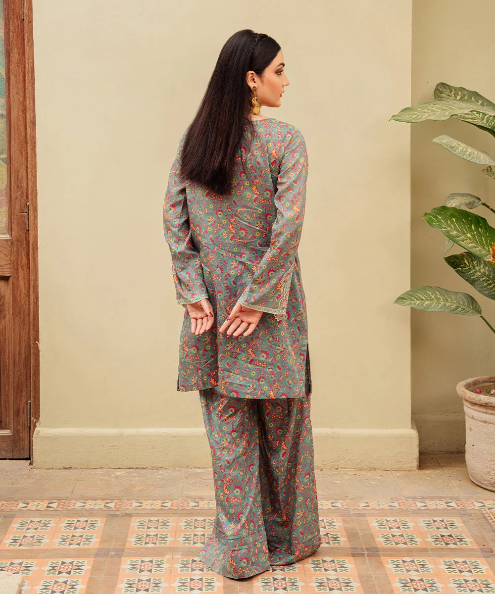 Printed Embroidered Lawn 2 Pc Suit