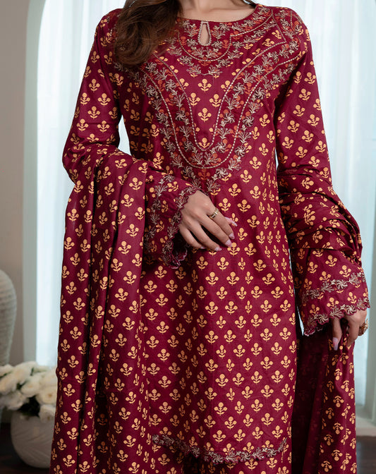 EMBROIDED 3PCS COTTON SUIT