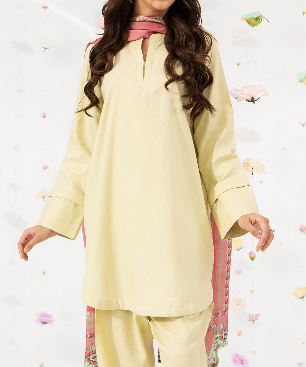 Solid Jacquard 3 pcs Shirt