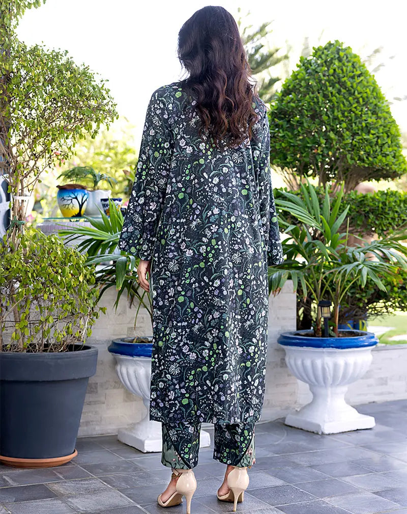 Printed Hand Embellished Lawn 2 Pcs Suit