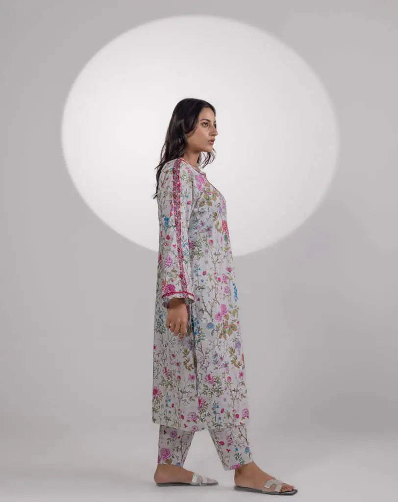 Printed Emb Lawn 2 Pcs Suit