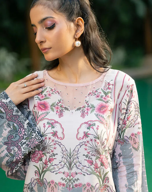 Printed Embellished Lawn 1 Pc Shirt