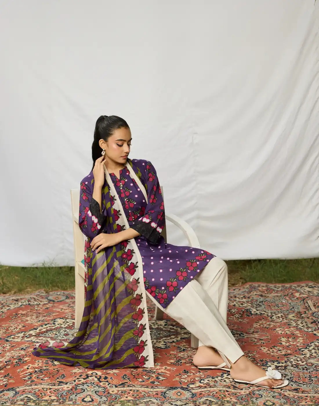3pcs printed suit.