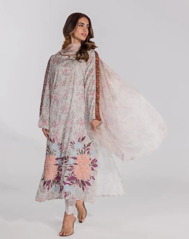 Printed Lawn Embroidery Suit