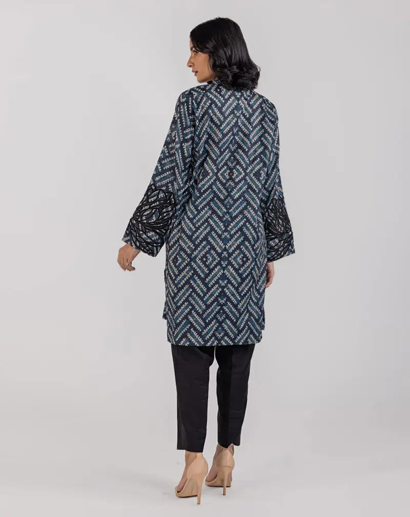 Printed Embroidrered Lawn Shirt