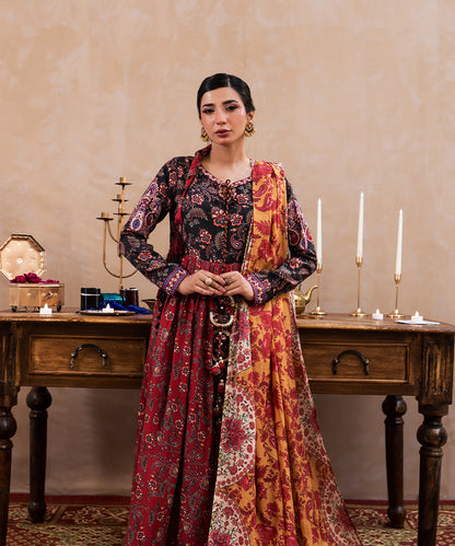 3 Piece - Embroidered Raw silk Suit