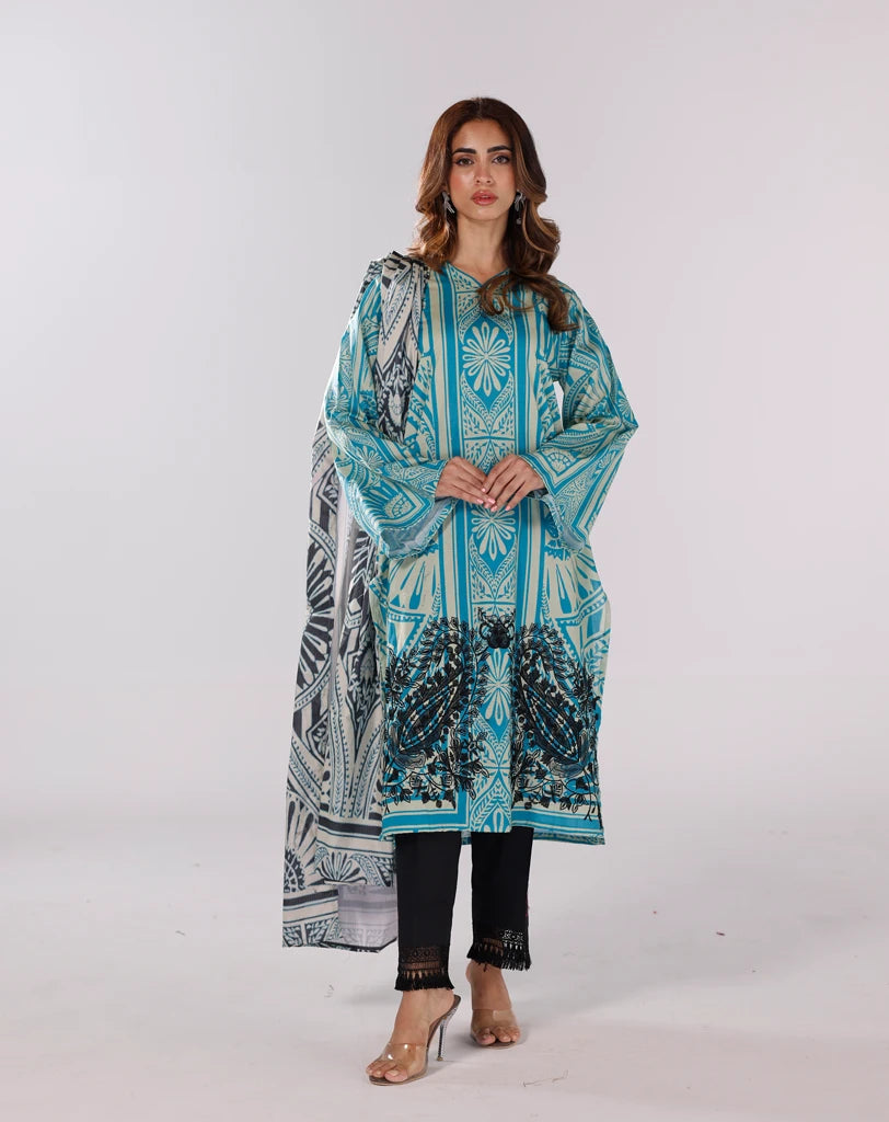 Printed 3pcs suit.