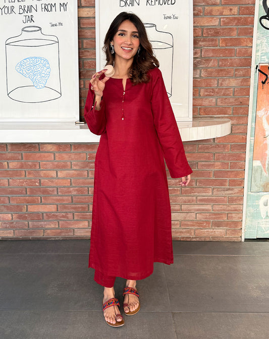 Solid khaddar 2 Pcs Suit