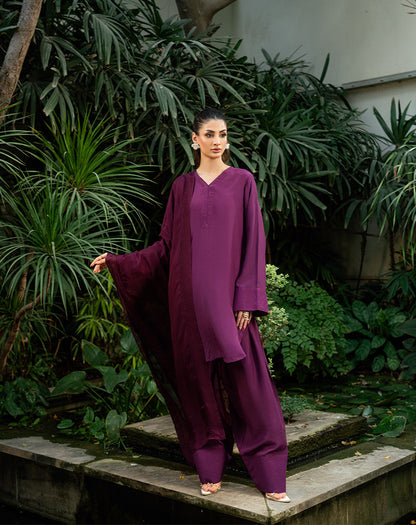 3PCS RAW SILK SUIT