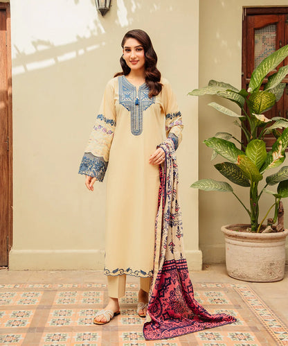EMBROIDED 3PCS COTTON SUIT