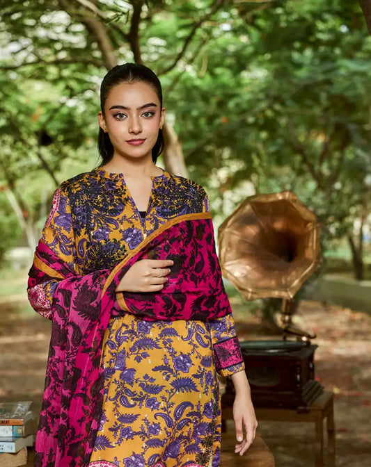 3pcs printed suit.