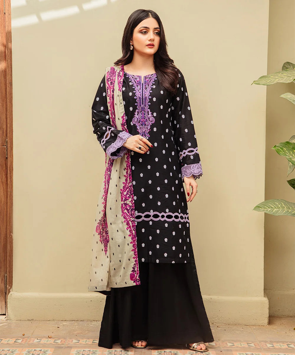EMBROIDED 3PCS COTTON SUIT