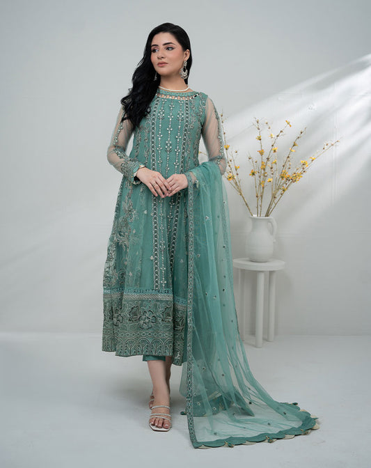 Embroidered Net Luxury Suit