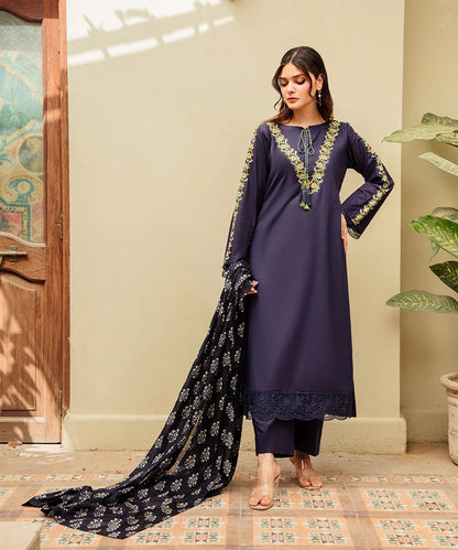 EMBROIDED 3PCS COTTON SUIT