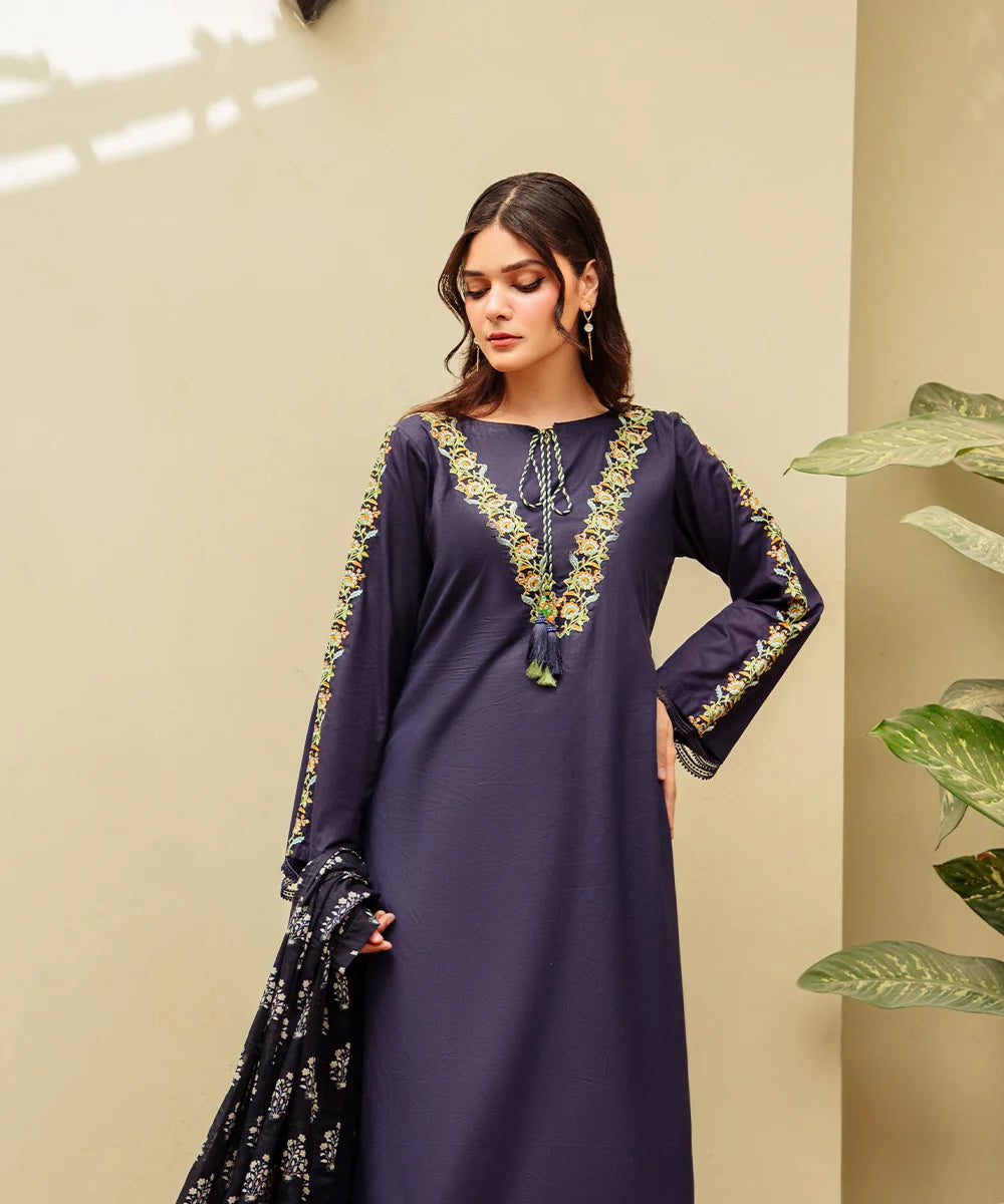 EMBROIDED 3PCS COTTON SUIT