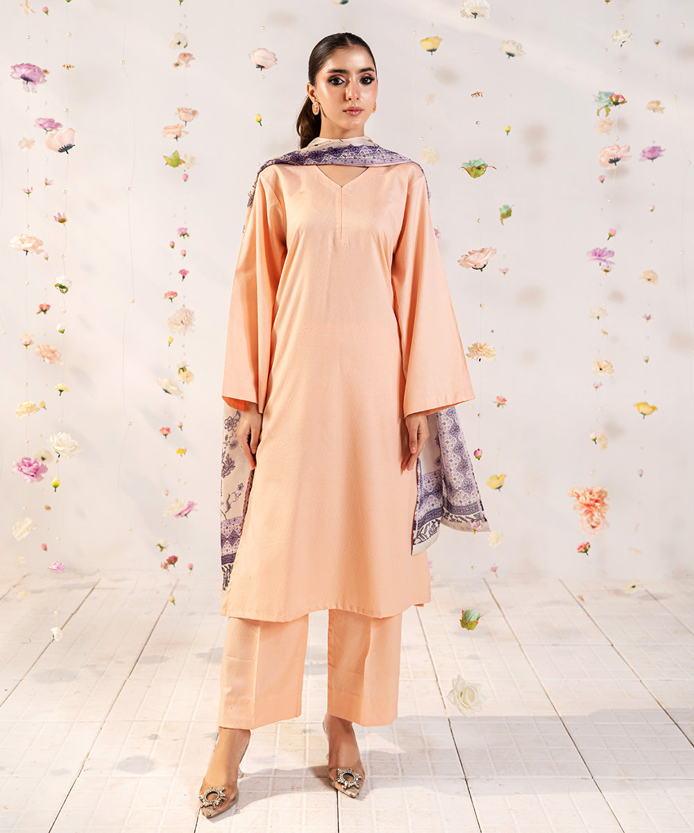 Solid  Jacquard 3 pcs Shirt