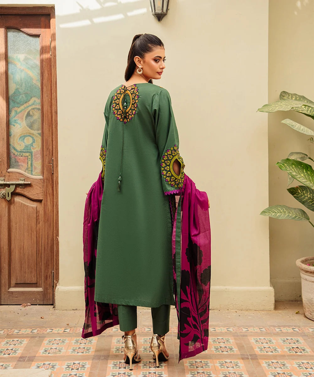 EMBROIDED 3PCS COTTON SUIT