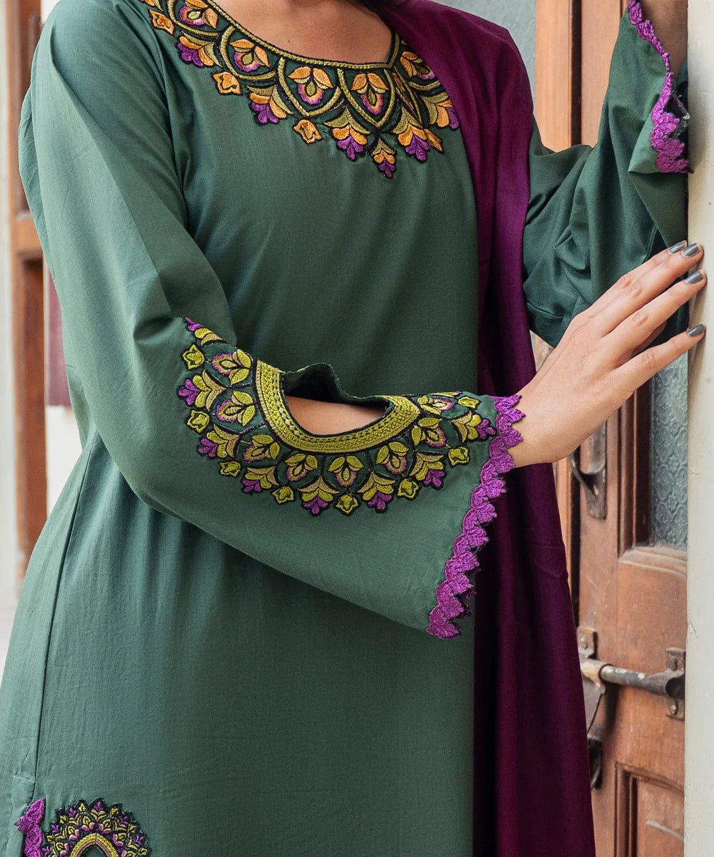 EMBROIDED 3PCS COTTON SUIT