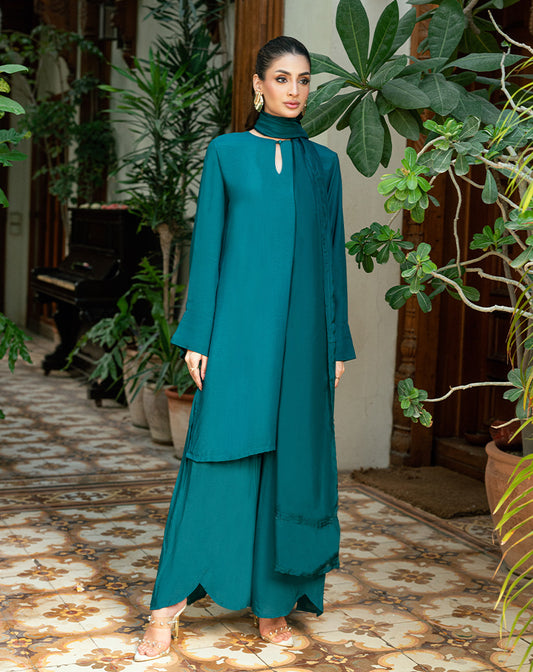 3PCS RAW SILK SUIT