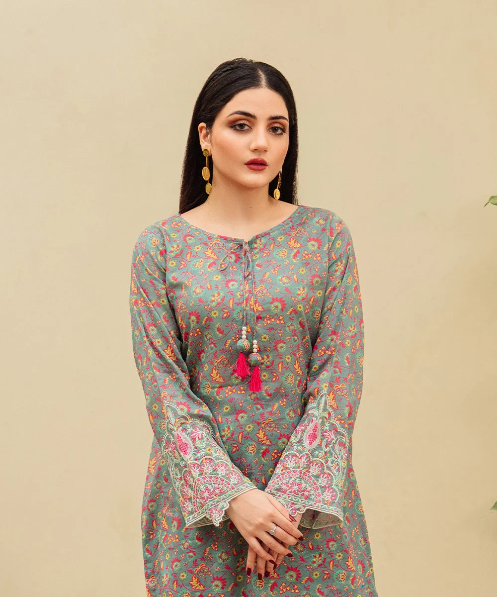 Printed Embroidered Lawn 2 Pc Suit