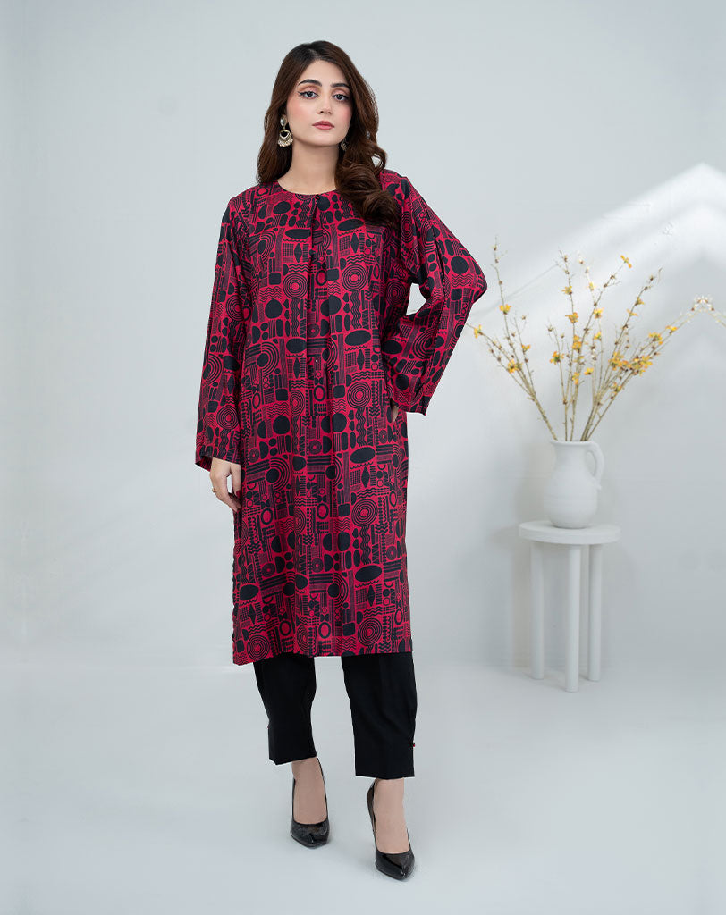 ONE PC PRINTED LINEN SHIRT