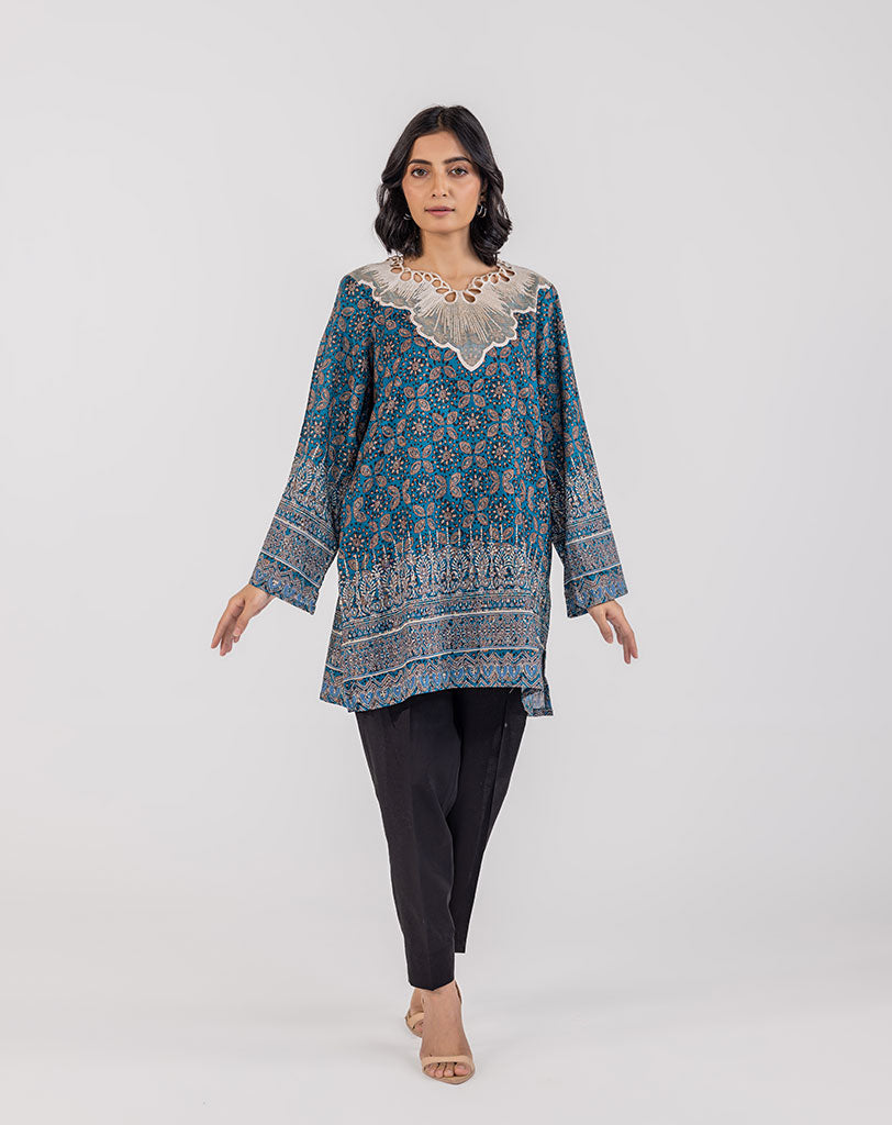 Printed Embroidrered Lawn Shirt