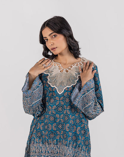 Printed Embroidrered Lawn Shirt
