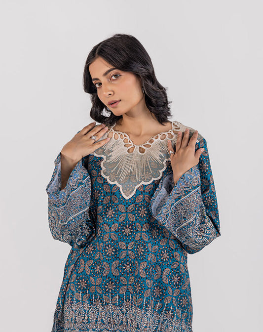 Printed Embroidrered Lawn Shirt