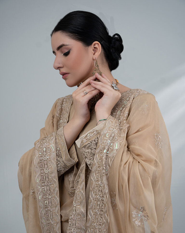 Embroidered Chiffon Luxury Suit