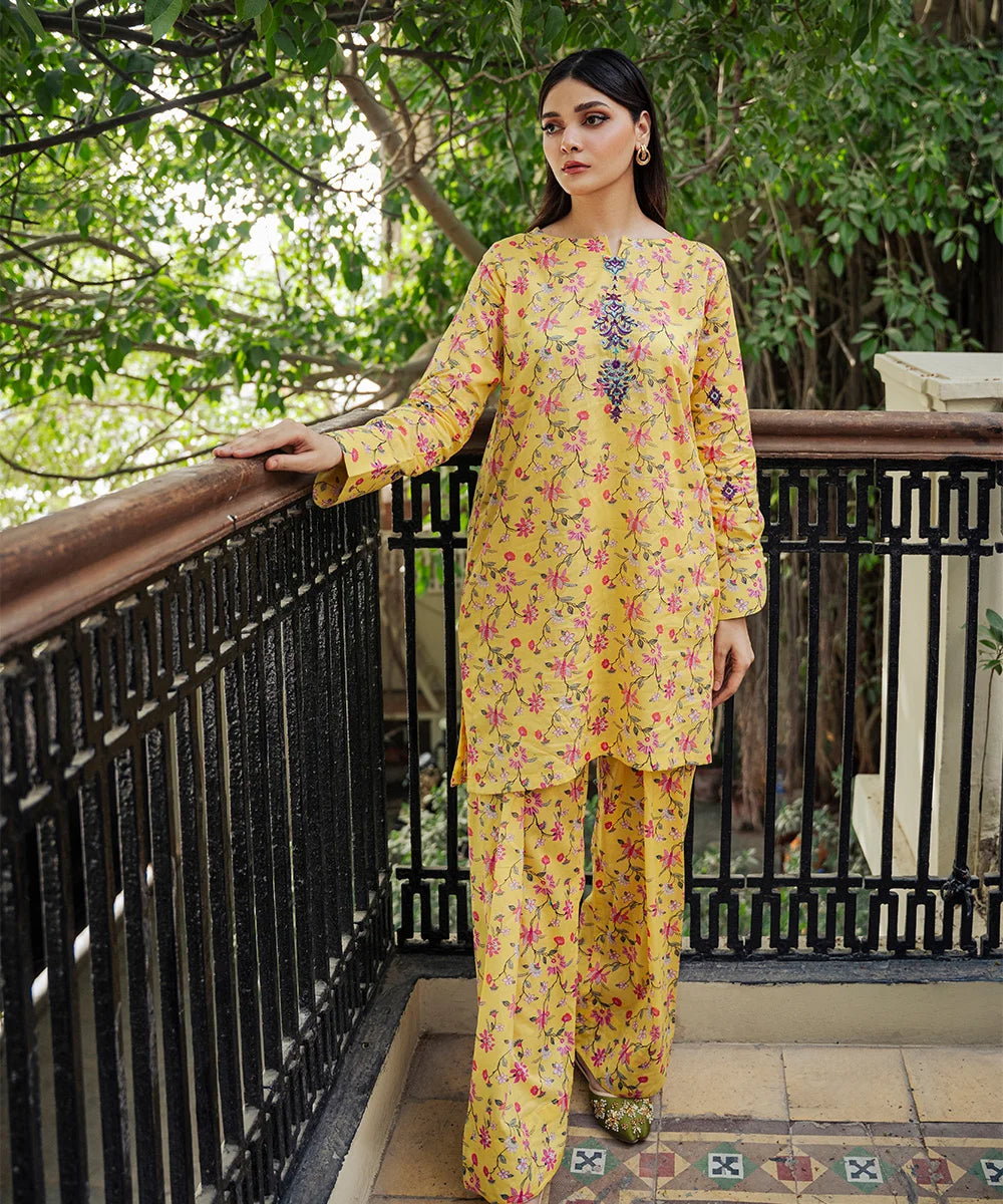 Printed Embroidered Lawn 2 Pc Suit