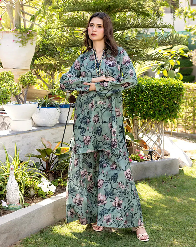 Printed Hand Embellished Lawn 2 Pcs Suit