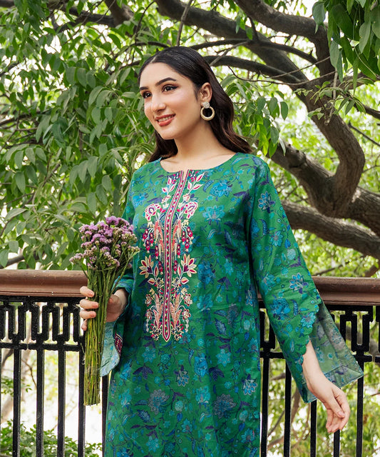 Printed Embroidered Lawn 2 Pc Suit