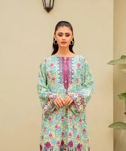 Printed Embroidered Kaftan Lawn Shirt