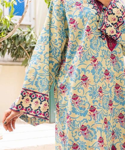Printed Embroidered Kaftan Lawn Shirt