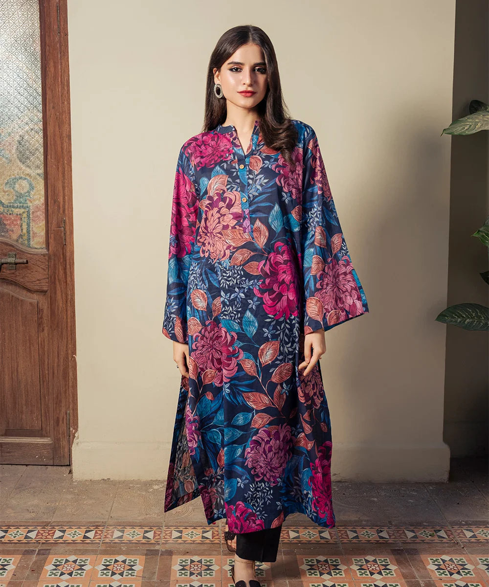 FLORAL PRINTED LAWN LONG SHIRT