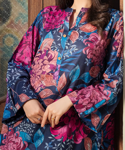 FLORAL PRINTED LAWN LONG SHIRT