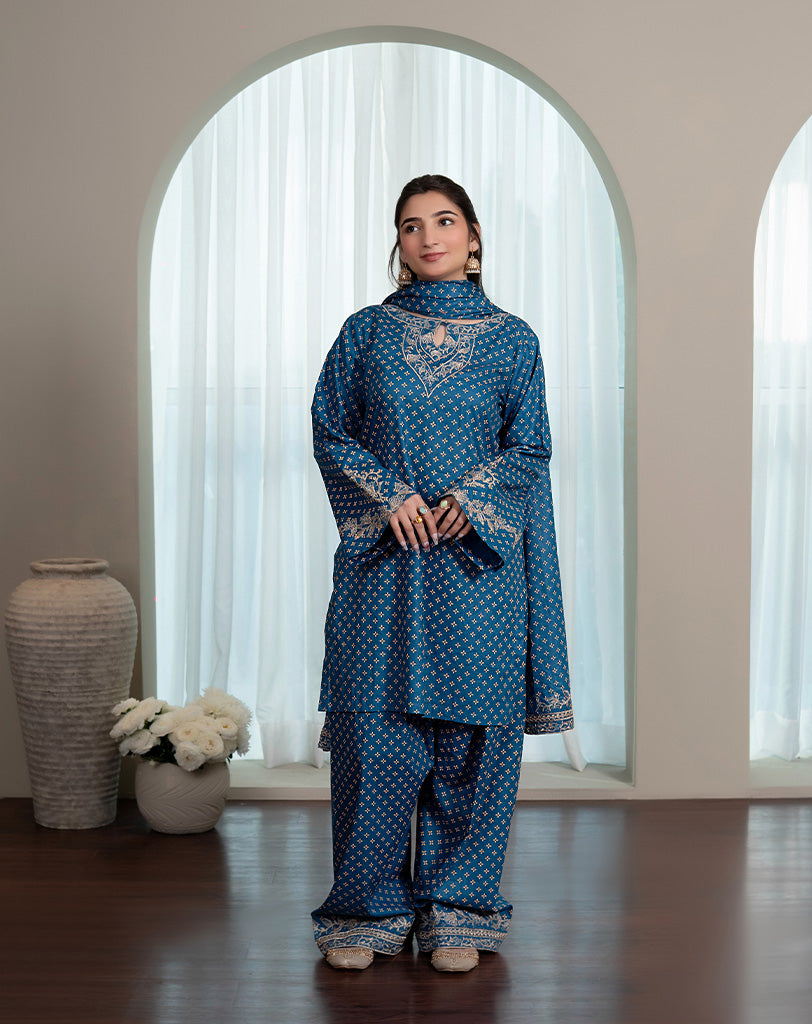 EMBROIDED 3PCS COTTON SUIT