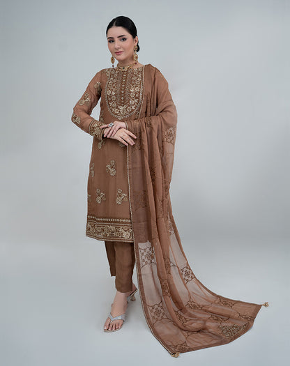 Embroidered Chiffon Luxury Suit