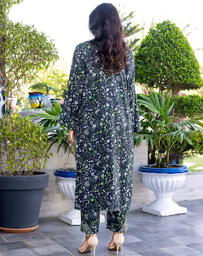 Printed Hand Embellished Lawn 2 Pcs Suit