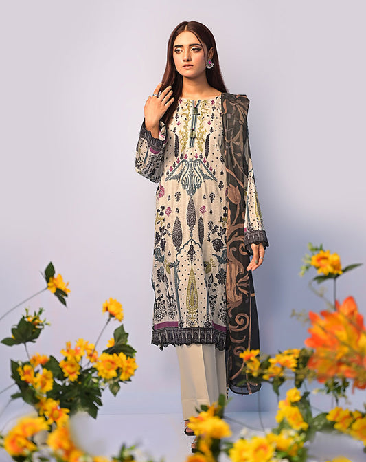 PRINTED LAWN 3PCS STITCHED