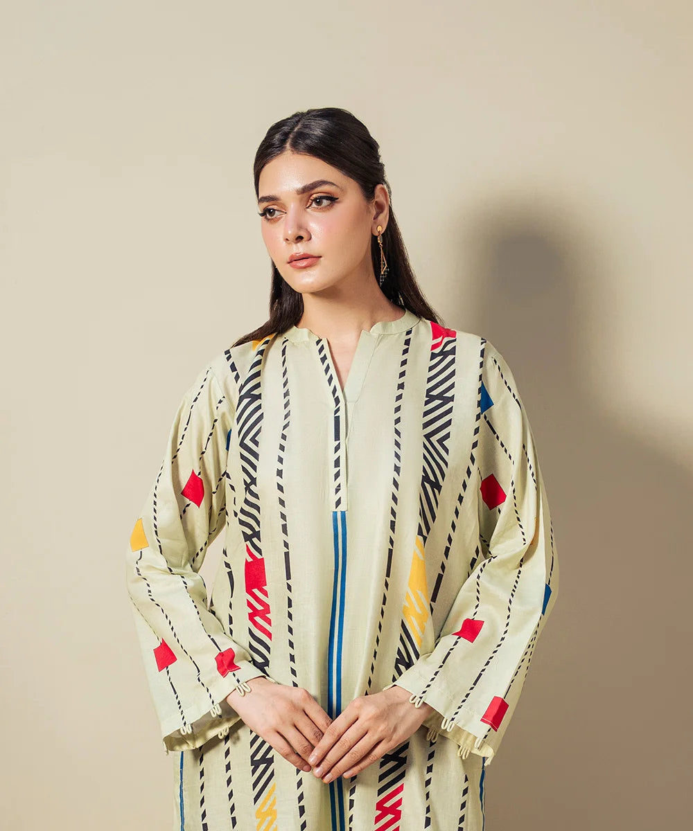 PATTERN PRINTED LAWN SHIRT