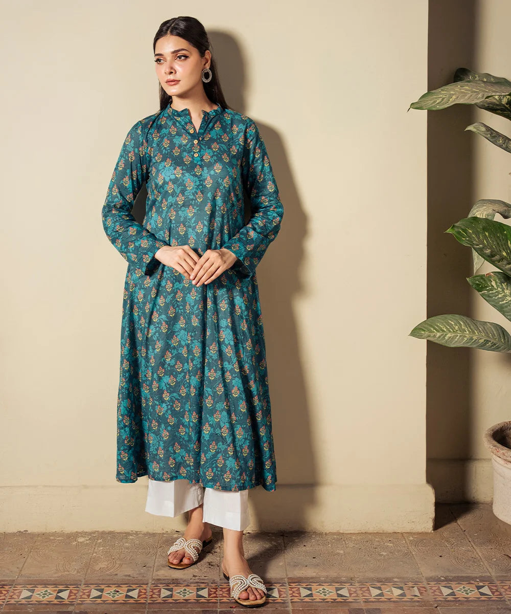 PRINTED LAWN LONG SHIRT
