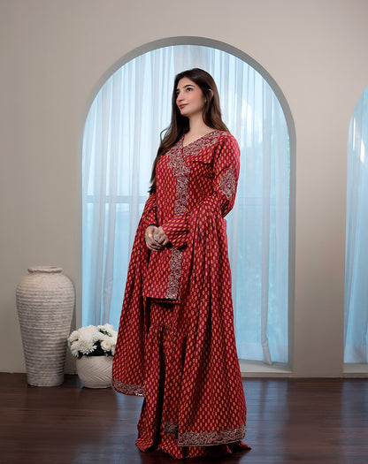 EMBROIDED 3PCS COTTON SUIT