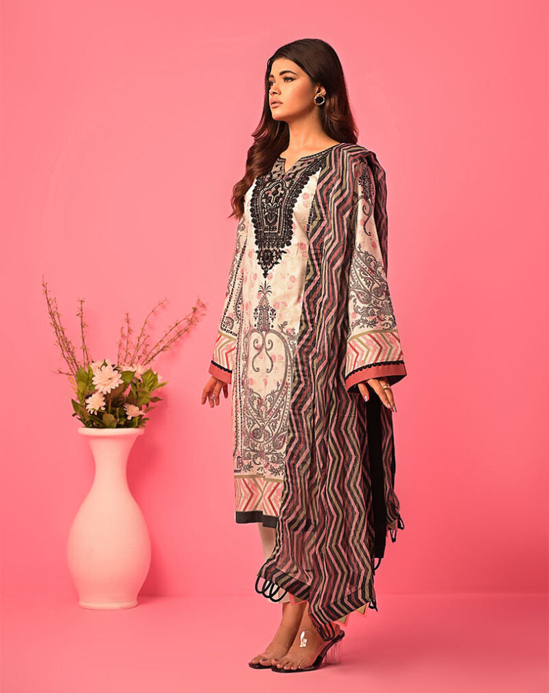 PRINTED 3PC UNSTITCHED SUIT