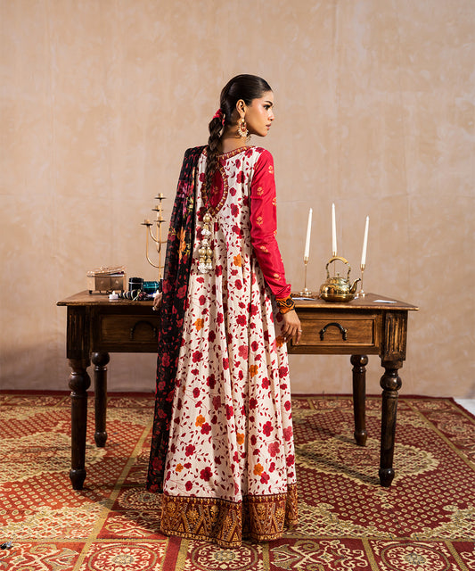 3 Piece - Embroidered Raw silk Suit