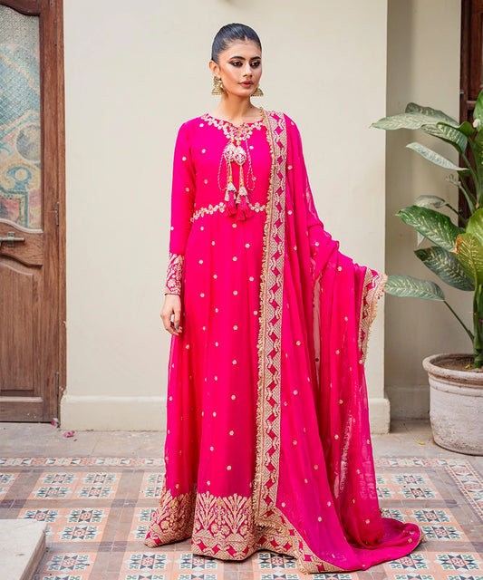 3pcs Chiffon Embroidered Maxi