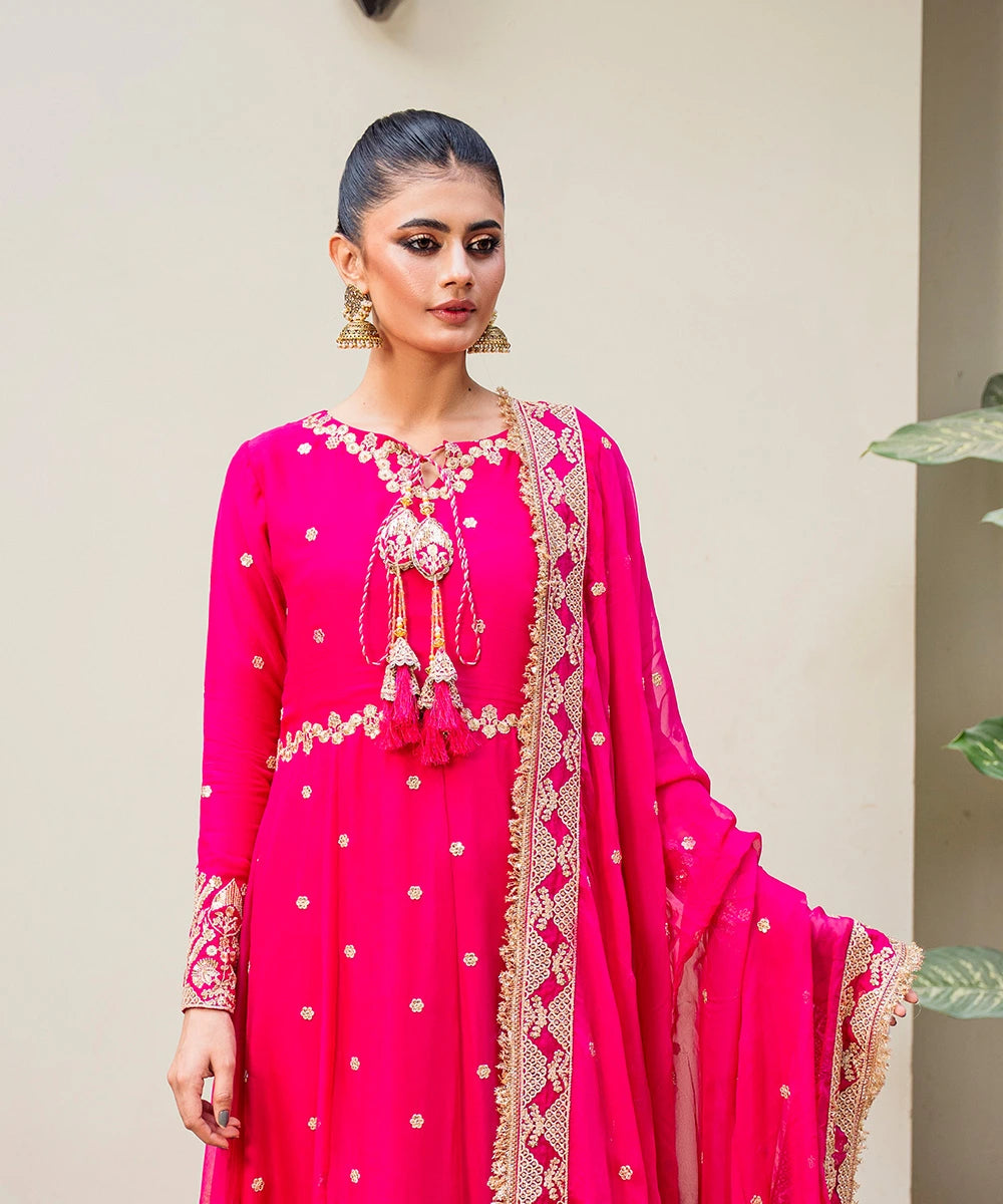 3pcs Chiffon Embroidered Maxi