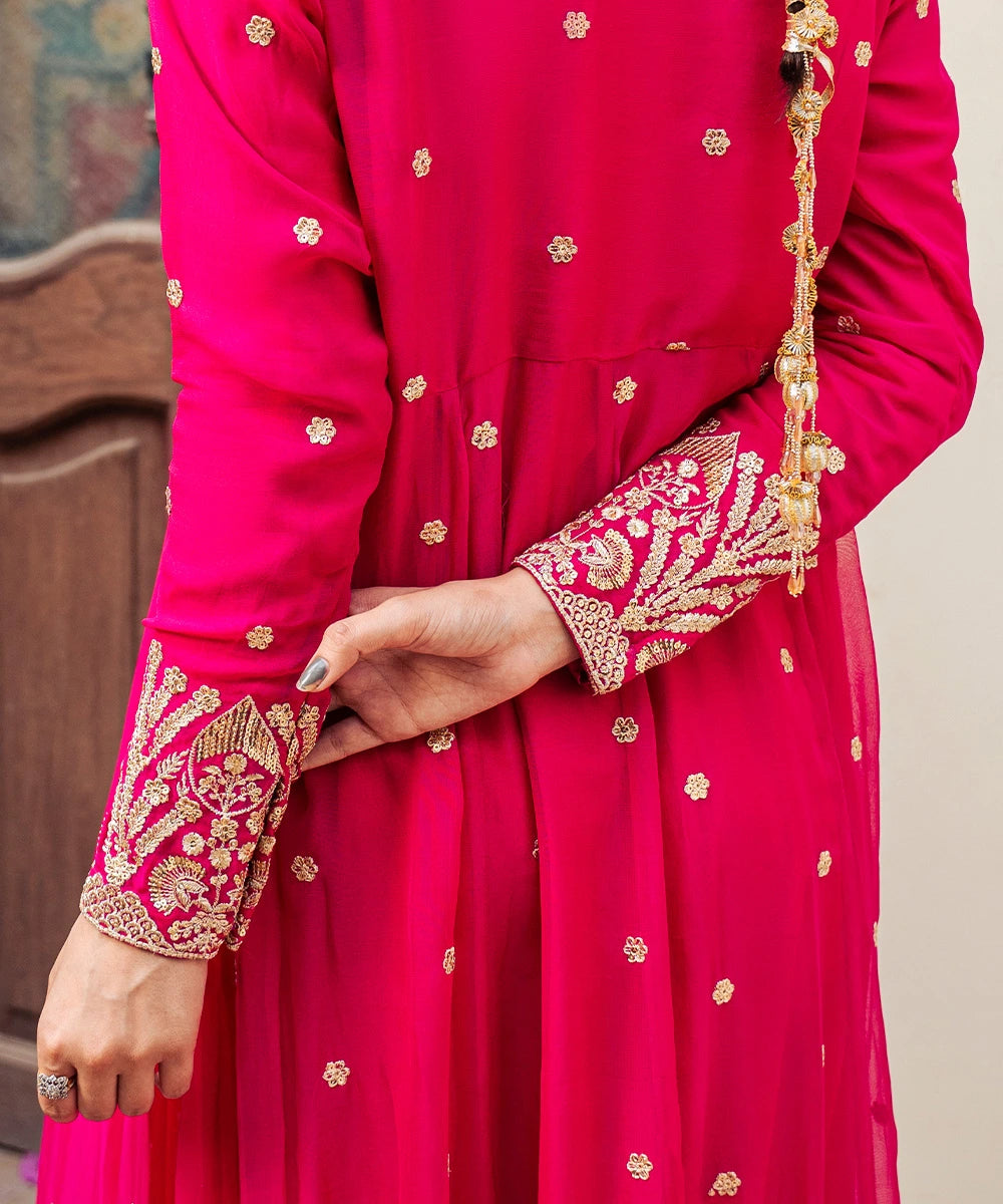 3pcs Chiffon Embroidered Maxi